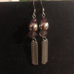 Silver Tassel Dangle Earring